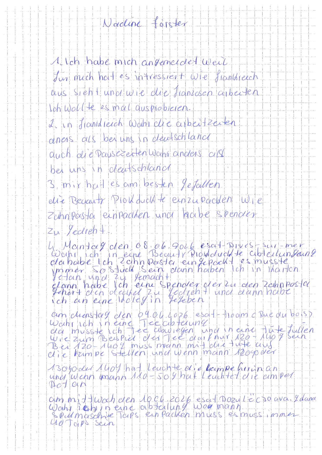 Berichte Zum Frankreichaustausch 1