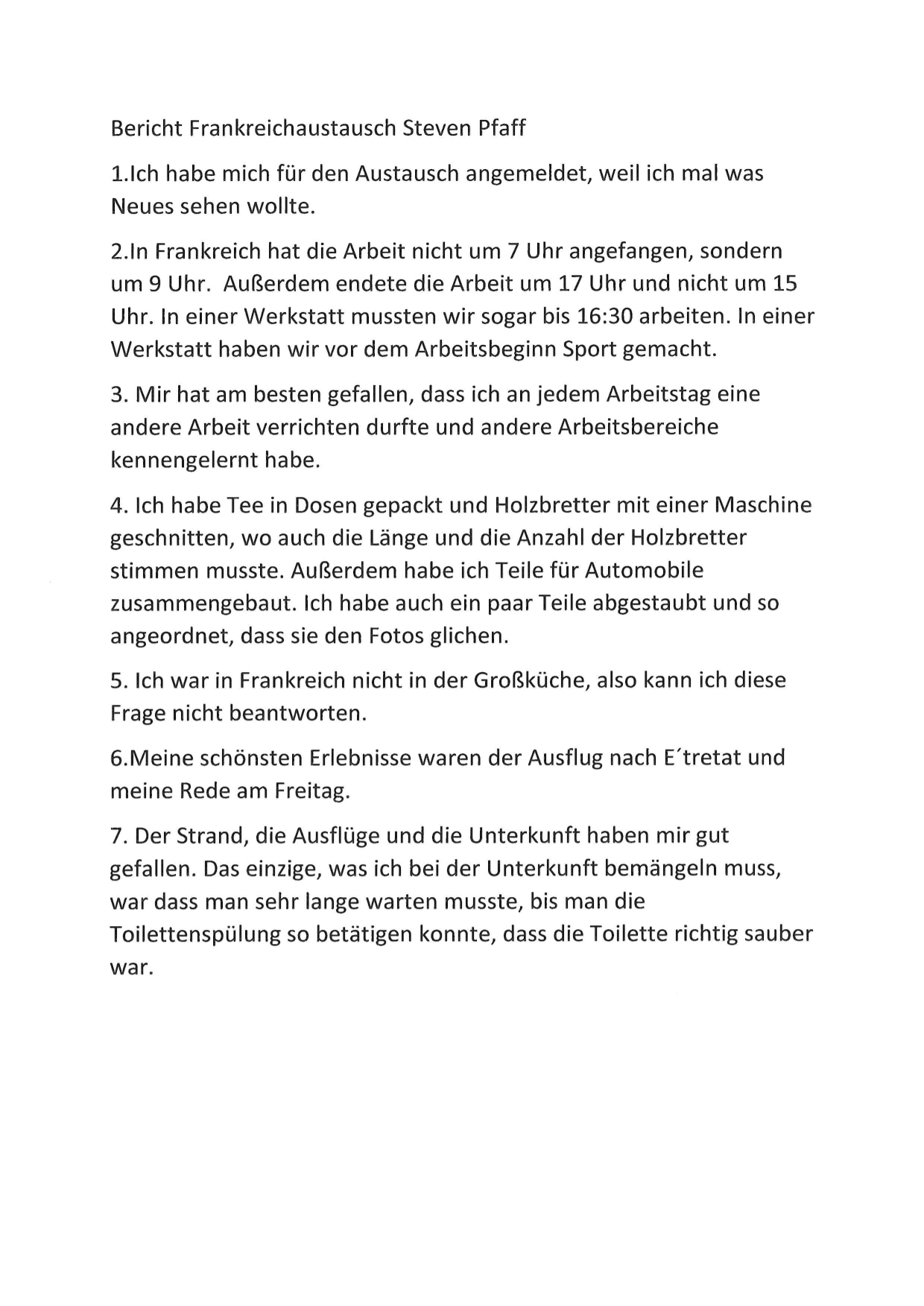 Berichte Zum Frankreichaustausch 3