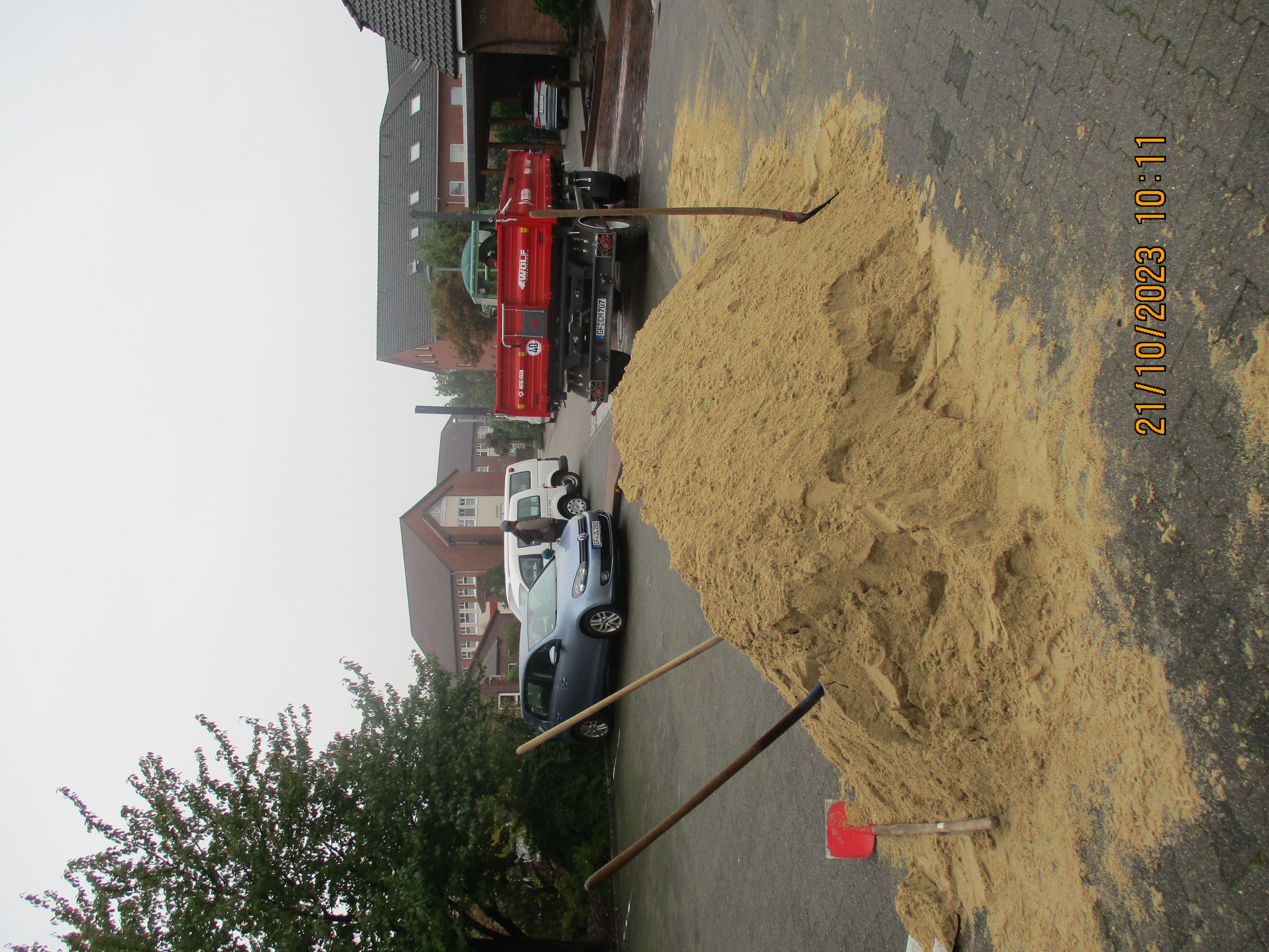 Der Sand wird geliefert